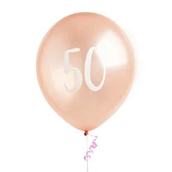 Card Factory Metallic Rose Gold Number Latex Balloons - Pack of 5 (Milestone Ages)