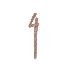 Card Factory Metallic Rose Gold Number Glitter Acrylic Cake Topper (Numbers 0-9)