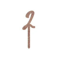 Card Factory Metallic Rose Gold Number Glitter Acrylic Cake Topper (Numbers 0-9)