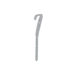 Card Factory Metallic Silver Number Glitter Acrylic Cake Topper (Numbers 0-9)