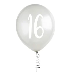 Hot Metallic Silver Number Latex Balloons - Pack of 5 (Milestone Ages) 60Th Birthday|50Th Birthday