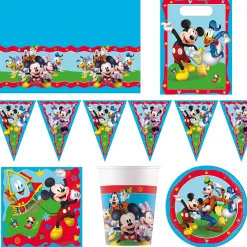 Card Factory Mickey Rock The House Party Tableware & Decorations Bundle - 16 Guests