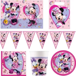 Card Factory Minnie Junior Party Tableware & Decorations Bundle - 16 Guests