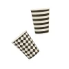 Outlet Monochrome Striped & Diamond Paper Cups - Pack of 8 Tableware|Birthday Party