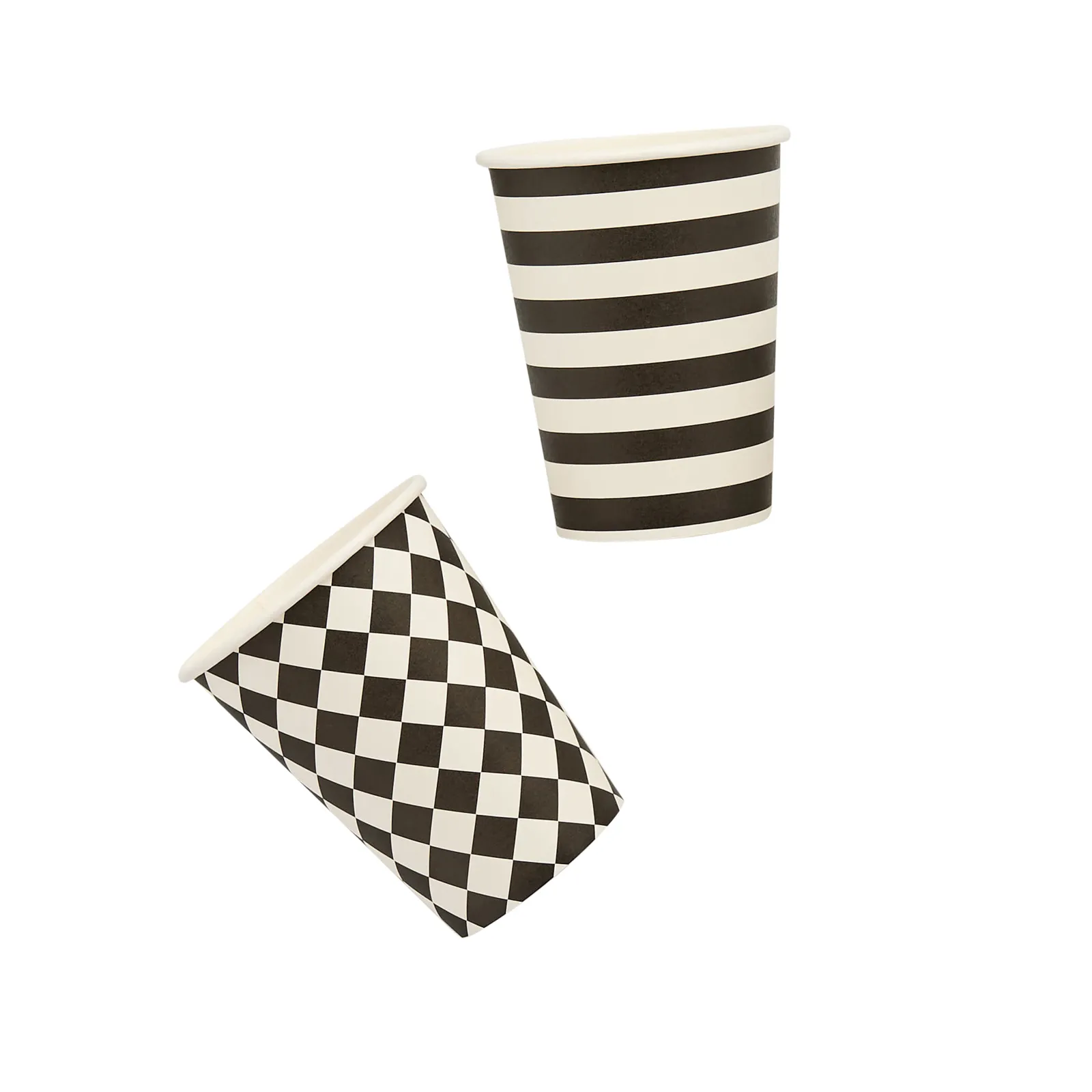 Outlet Monochrome Striped & Diamond Paper Cups - Pack of 8 Tableware|Birthday Party