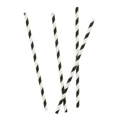 Discount Monochrome Striped Paper Straws - Pack of 16 Tableware|Birthday Party
