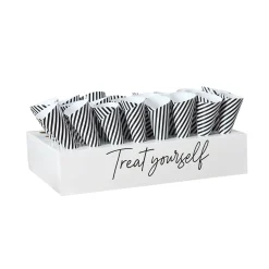 Card Factory Monochrome Treat Yourself Box Stand & Treat Cones - Pack of 45