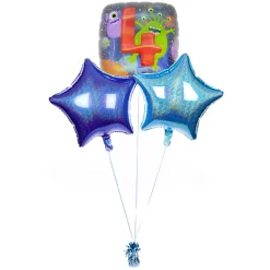 Sale Monster Themed 4th Birthday Balloon Bouquet - DELIVERED INFLATED! Kids Balloons For Kids|Balloons For Him