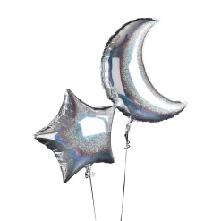 Kids Card Factory Moon 28-Inch & Star 24-Inch Foil Balloons - Pack of 2