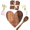 Hot Mr & Mrs Wooden Cheeseboard Gift Set Jewellery & Keepsakes|Gift Sets