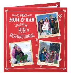 Hot Multi Photo Christmas Card - The 'Fun' In Dysfunctional Christmas|Photo