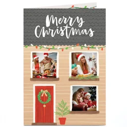 Card Factory Multi Photo Christmas Card - House Front