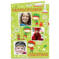 New Multi Photo Christmas Card - To Special Grandchildren Christmas|Photo