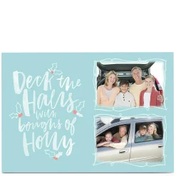 Online Multi Photo Christmas Card - Deck The Halls Christmas|Photo