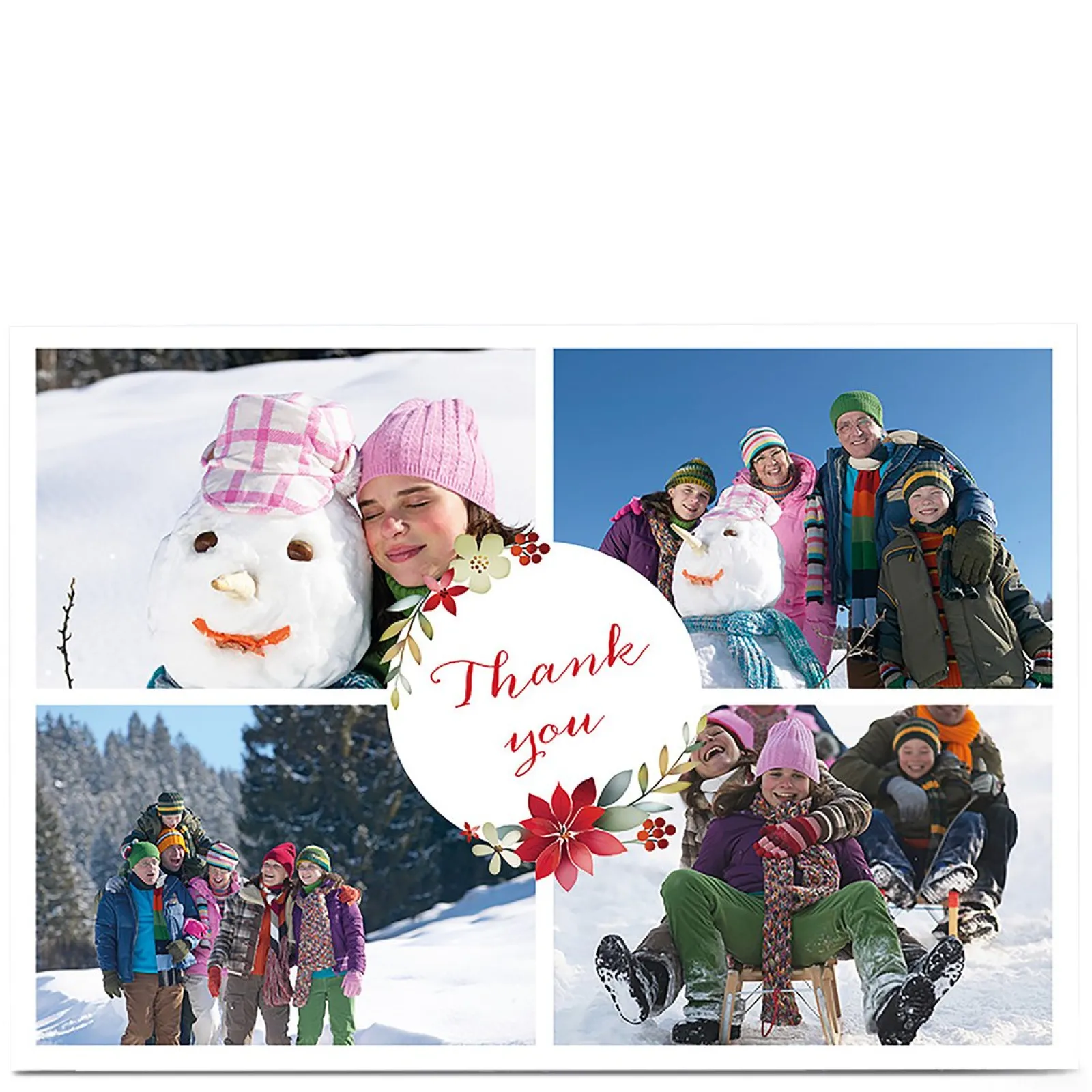 Card Factory Multi Photo Christmas Thank You Card - 4 Photos