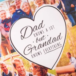 Card Factory Multi Photo Cushion - Dad Knows A Lot But Grandad Knows Everything