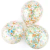 New Multicoloured Confetti Balloons - Pack Of 6 Kids Wedding Party|Christening Party