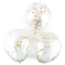 Multicoloured Star Confetti Balloons - Pack Of 5 Kids Balloons For Kids|Balloons For Him