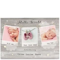 Best New Baby Photo Card - Hello World, Polaroids New Baby|Photo