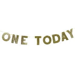 Card Factory One Today Gold Glitter 1st Birthday Banner