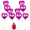 Card Factory Party Balloon Bundle - 10 Fuchsia hearts & Helium