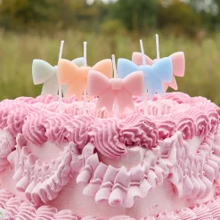 Card Factory Pastel Bow Cake Candles - Pack of 5