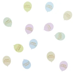 Hot Pastel Happy Birthday Balloon Shaped Table Scatter Confetti & Foiletti|Birthday Party