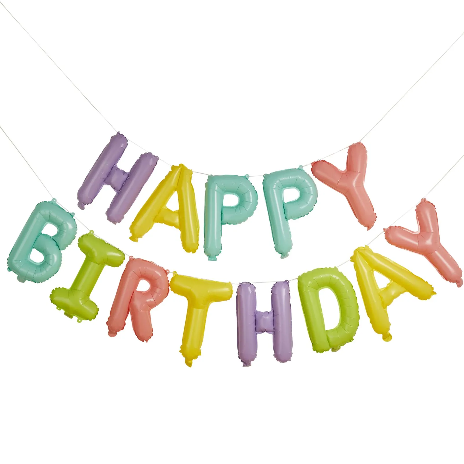 Card Factory Pastel Happy Birthday Foil Balloon Garland