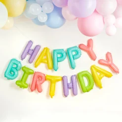 Card Factory Pastel Happy Birthday Foil Balloon Garland