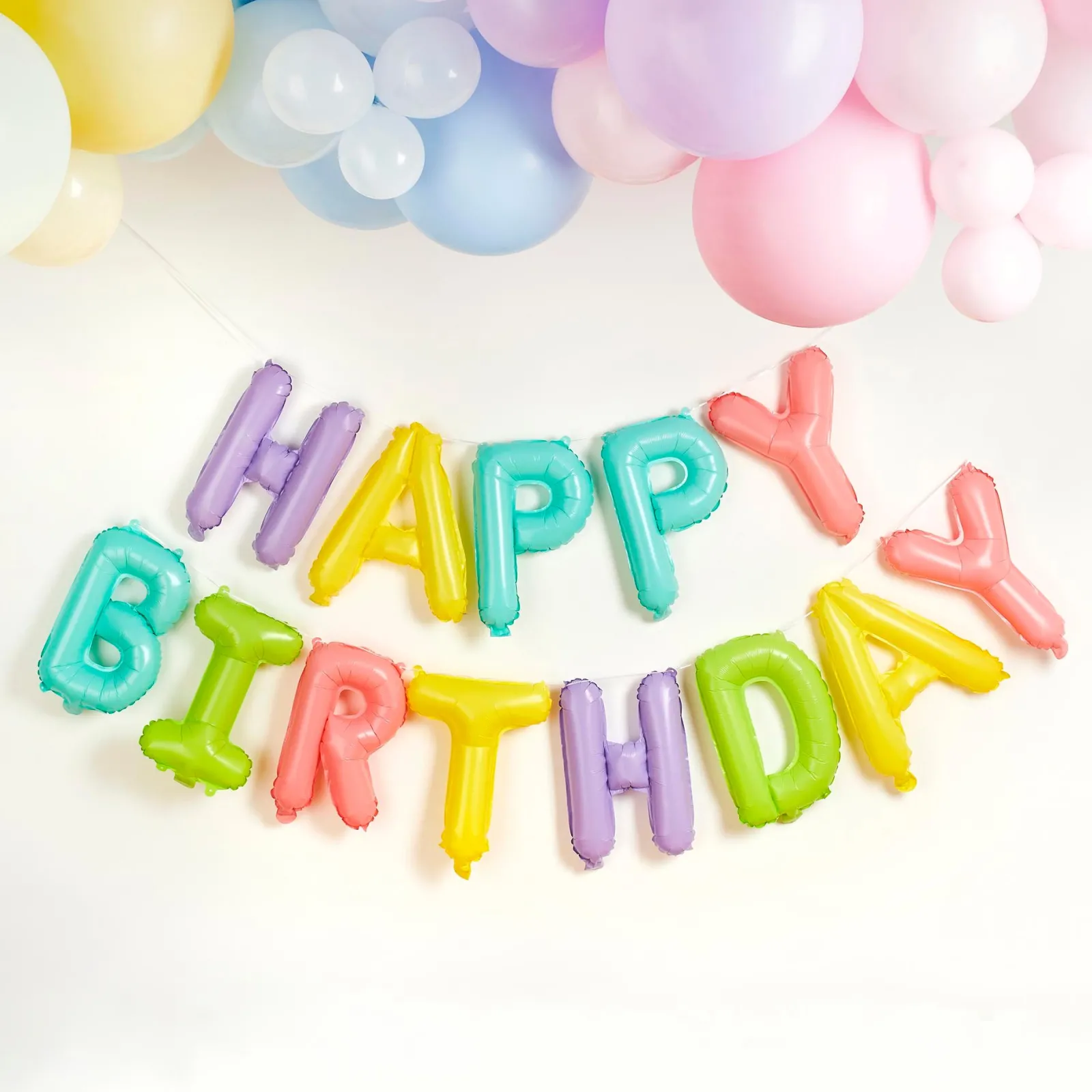 Card Factory Pastel Happy Birthday Foil Balloon Garland