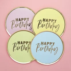 Card Factory Pastel Happy Birthday Paper Plates - Pack of 8