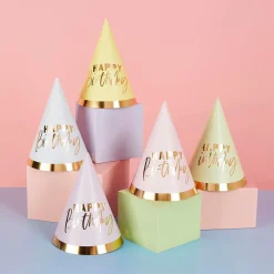Card Factory Pastel Happy Birthday Party Hats - Pack of 10