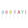 Card Factory Pastel Hooray Cake Candles - Pack of 7