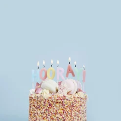 Card Factory Pastel Hooray Cake Candles - Pack of 7