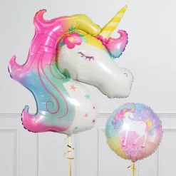 Best Pastel Unicorn Birthday Supershape & Foil Balloon Package - Delivered Inflated! Kids Balloons For Kids|Character Balloons