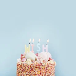 Card Factory Pastel Wish Cake Candles - Pack of 4