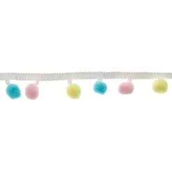 New Pastil Rainbow Pom Pom Ribbon Trim Kids Rainbow Gift Wrap|Gift Wrap For Kids