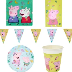 Clearance Peppa Pig Birthday Party Tableware & Decorations Bundle - 16 Guests Tableware|Birthday Party