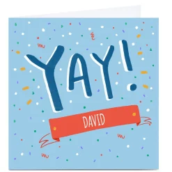 Hot Personalied Carol Richardson Card - YAY Blue New Job|Congratulations