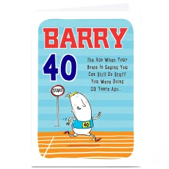 New Personalised Birthday Card - Running Track, Editable Age BOY For Son|For Nephew