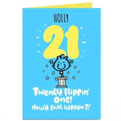 Hot Personalised Fruitloops 21st Birthday Card - How'd That Happen?! Blue BOY For Grandson|For Boyfriend