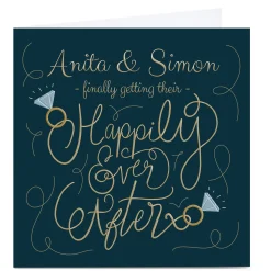 Card Factory Personalised Wedding Card - Finally Happily Ever After