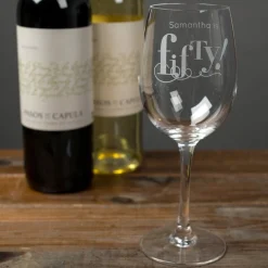 Personalised 50 Years Old Wine Glass 50Th Birthday|Personalised Glasses