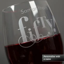 Personalised 50 Years Old Wine Glass 50Th Birthday|Personalised Glasses
