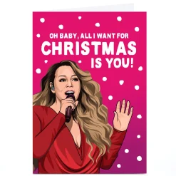 Card Factory Personalised All Things Banter Christmas Card - All I Want For Christmas Is You