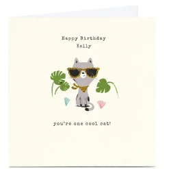 Kids Card Factory Personalised Andrew Thornton Birthday Card - Cool Cat