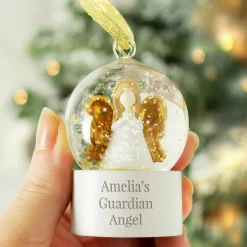 Kids Card Factory Personalised Angel Glitter Snow Globe Tree Decoration