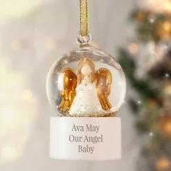 Kids Card Factory Personalised Angel Glitter Snow Globe Tree Decoration
