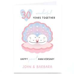 Card Factory Personalised Anniversary Card - Pearl 30 Years