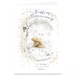 Personalised Anniversary Card - Bears Under Tree Anniversary